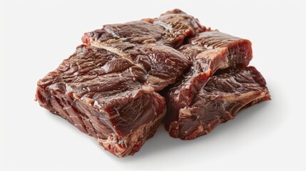 Poster - Fresh raw meat displayed on a clean white surface, suitable for food industry