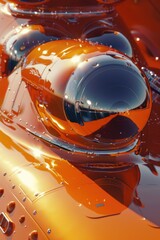 Poster - Close up of a shiny orange object, perfect for product advertisements