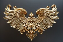 A Stunning Gold Necklace Featuring A Large Bird Pendant. Perfect For Jewelry And Fashion Concepts
