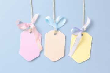 Poster - A group of tags hanging from a string. Perfect for product labeling or inventory management
