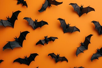 Sticker - A group of bats flying in the air, suitable for Halloween themes