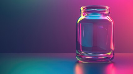 Aufkleber - Glass jar sitting on top of a table, perfect for home decor projects