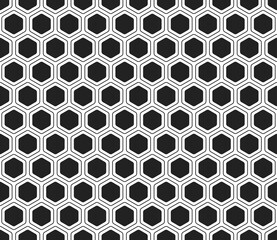 Poster - hexagon vector pattern. rounded hexagons mosaic pattern with inner solid cells. hexagonal shapes. se