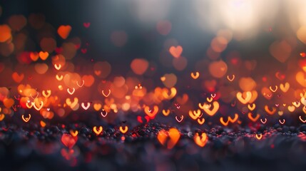 Poster - A blurry image of a bunch of hearts. Perfect for Valentine's Day designs