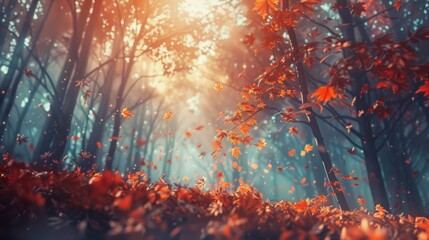 Aufkleber - Lush forest scene, suitable for nature backgrounds