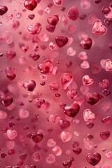 Poster - Hearts floating in water, suitable for love themes