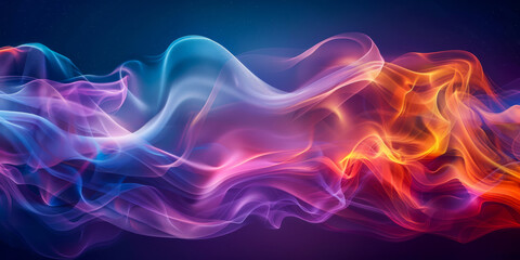 Wall Mural - vibrant color waves abstract background - digital art concept