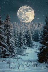 Aufkleber - A serene winter scene, perfect for seasonal designs