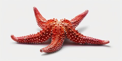 Poster - Close up of a starfish on a white surface, suitable for marine-themed designs