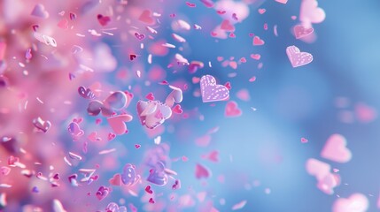Poster - Hearts floating in the air, suitable for Valentine's Day designs