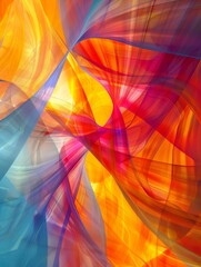 Poster - A Vibrant Abstract Artwork Representing Energetic Colorful Energy Forms