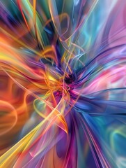 Poster - Colorful Abstract Energy Representation | Vivid Artistic Creation Dynamic Patterns Vortex Sparks
