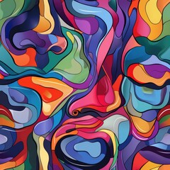 Poster - A colorful abstract painting of a woman's face. Perfect for artistic projects