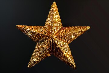 Poster - A gold star ornament hanging from the ceiling. Perfect for holiday decorations