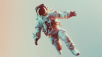Aufkleber - Astronaut floating in space, suitable for science fiction themes