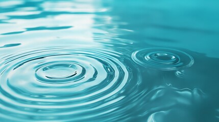 Rings on a water surface caused by a falling drops. Spa concept