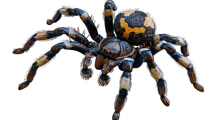Poster - A large spider sitting on top of a white surface. Suitable for nature and wildlife themes