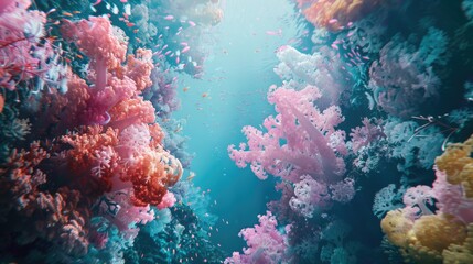 Aufkleber - Vibrant coral reef underwater, perfect for marine themes