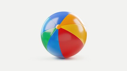 Aufkleber - Vibrant beach ball on a clean white background, perfect for summer designs