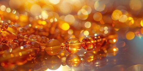 Poster - A close up of a bead necklace, perfect for jewelry store promotions