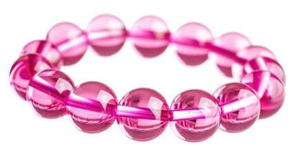 Aufkleber - A detailed view of a bracelet with pink beads, perfect for jewelry design projects