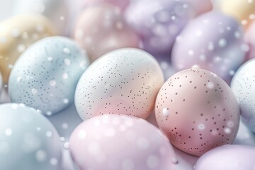 Poster - Close up of various colored eggs, perfect for Easter designs