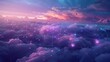 Internet social network icons. Sky at night filled with numerous clouds and twinkling stars, creating a mesmerizing and mystical scene in the atmosphere.