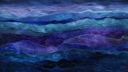 Wall Mural - A textured composition featuring tones of blue, blue violet, and violet, reminiscent of a tranquil and serene ocean scene