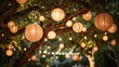 Elegant paper lanterns hung from trees, creating a magical atmosphere