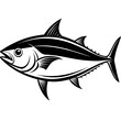 Albacore tuna fish silhouette vector icon illustration for logo Design isolated on white background 