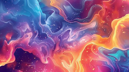Wall Mural - Vibrant abstract background with swirling shapes and colors