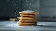 Enhance the texture of a flying stack of pancakes with a touch of cinematic magic   AI generated illustration