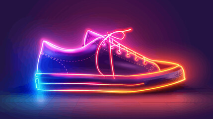 Wall Mural - a pair of sneakers with neon lights on them