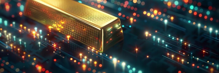 Poster - Investing in gold, gold bullion on financial charts
