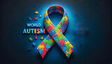 Fototapeta  - World autism awareness day