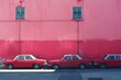 Czerwone auta w wypożyczalni samochodów