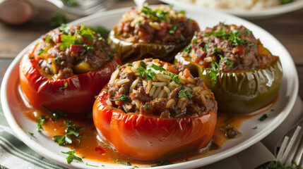 Wall Mural - Traditional egyptian stuffed bell peppers