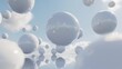 Interlocking spheres floating effortlessly AI generated illustration