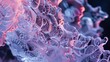 Intricate ice sculptures bathed in a soft rosy glow  AI generated illustration