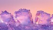 Luminous ice sculptures blending seamlessly with a gradient of pink and lavender AI generated illustration