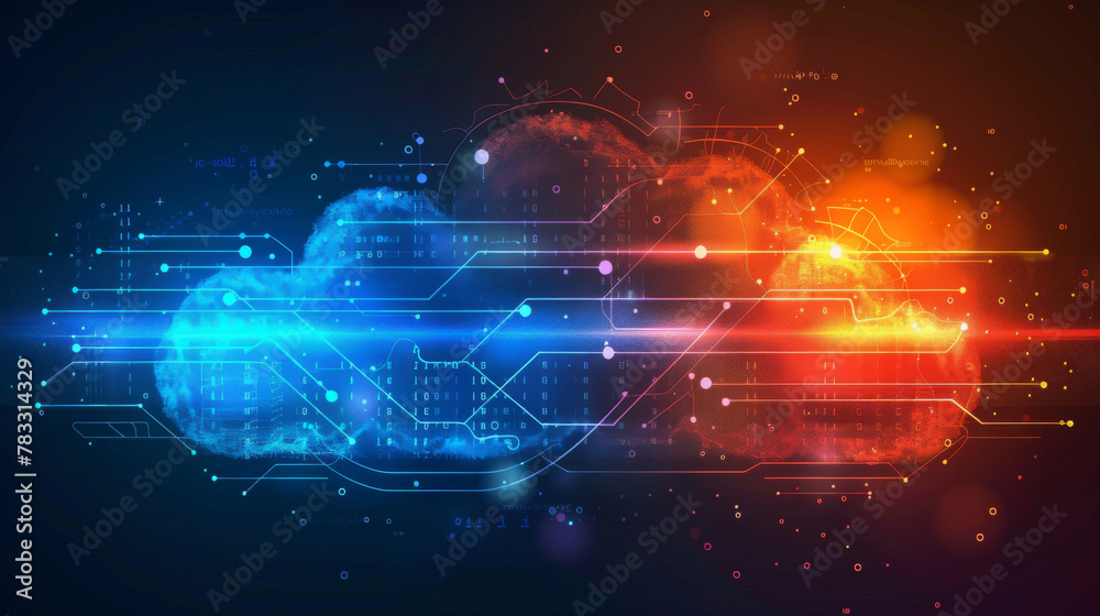 Futuristic technology network concept with abstract background, digital ...