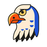 Fototapeta Do akwarium - American Eagle Head Icon in Flat Design