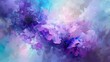 Abstract painting in purple and blue tones. This is a bouquet of flowers with a soft texture. The colors are bright and the brush strokes are visible, giving the painting an impressionistic look.