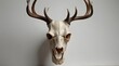 Schomburgk's deer head skull isolated on white background .Generative AI