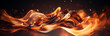 A fiery wave of flames with a dark background