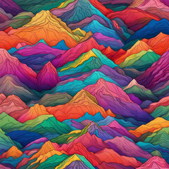 Poster - colorful mountains illustration background