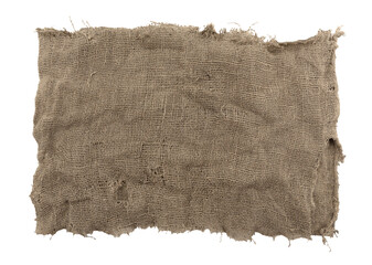 burlap texture. a piece of torn burlap on a white background. canvas. packing material