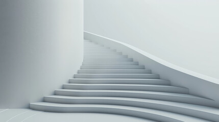 Aufkleber - Minimalistic white spiral staircase design