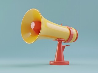  3d render megaphone icon, loudspeaker or megaphone against the monochrome background	