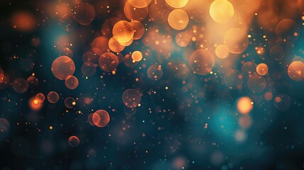 Poster - Abstract colorful bokeh lights on blue background
